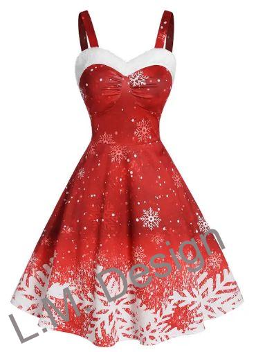 Dámské šaty s vánočním motivem